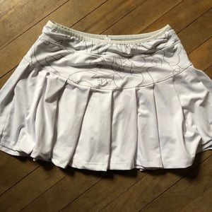 Girls spandex tennis skirt with patterned waist
